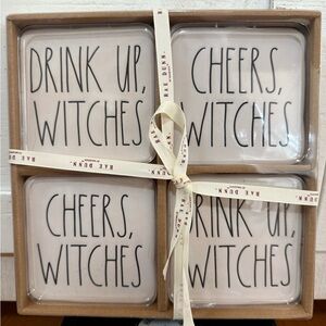 Rae Dunn White and Black Halloween Coasters